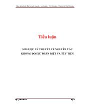 Tiểu luận Sơ lược lý thuyết về nguyên tắc không đối xử phân biệt và tùy tiện