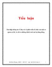 Tiểu luận Thu thập thông tin về duy trì và phát triển tổ chức của mộtcơ quan cụ thể, và chỉ ra những chính sách mà họ đang dùng