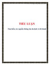 Tiểu luận Tìm hiểu các nguồn thông tin du lịch và lữ hành
