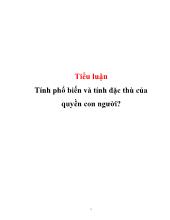 Tiểu luận Tính phổbiến và tính đặc thù của quyền con người