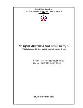 Tiểu luận Xác định mục tiêu và nội dung đào tạo (Môn: Tổ chức quản lý qui trình giáo dục và đào tạo)