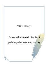 Báo cáo Thực tập tại công ty cổ phần xây lắm điện máy Hà Tây