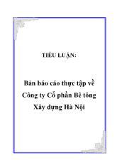 Báo cáo thực tập về công ty cổ phần bê tông xây dựng Hà Nội