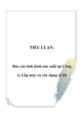 Báo cáo tình hình sản xuất tại Công ty Lắp máy và xây dựng số 10
