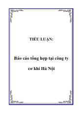 Báo cáo Tổng hợp tại công ty cơ khí Hà Nội
