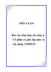 Báo cáo Tổng hợp tại công ty Cổ phần cơ giới, lắp máy và xây dựng - VIMECO