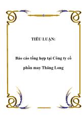 Báo cáo Tổng hợp tại Công ty cổ phần may Thăng Long