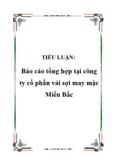 Báo cáo Tổng hợp tại công ty cổ phần vải sợi may mặc Miền Bắc