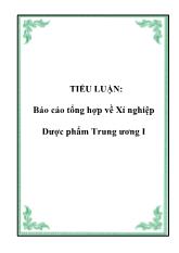 Báo cáo Tổng hợp về Xí nghiệp Dược phẩm Trung ương I