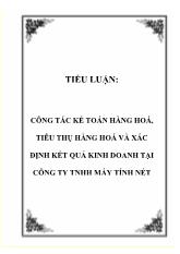 Công tác kế toán hàng hoá, tiêu thụ hàng hoá và xác định kết quả kinh doanh ở công ty TNHH máy tính nét