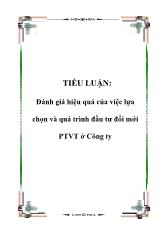 Đánh giá hiệu quả của việc lựa chọn và quá trình đầu tư đổi mới phương tiện vận tải tại Công ty
