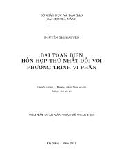Đề tài Bài toán biên hỗn hợp thứ nhất đối với phương trình vi phân