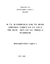 Đề tài Một số biện pháp chỉ đạo hoạt động vui chơi cho học sinh tiểu học của hiệu trưởng trường tiểu học Hồ Tùng Mậu TP Nam Định