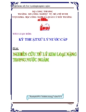 Đề tài Nghiên cứu xử lý kim loại nặng trong nước ngầm