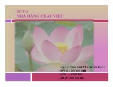 Đề tài Nhà hàng Chay Việt