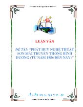 Đề tài Phát huy nghệ thuật sơn mài truyền thống Bình Dương (từ năm 1986 đến nay)