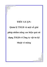 Đề tài Quản lý tài sản lao động và một số giải pháp nhằm nâng cao hiệu quả sử dụng tài sản lao động ở Công ty vật tư kỹ thuật xi măng