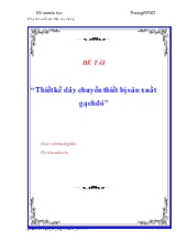 Đề tài Thiết kế dây chuyền thiết bị sản xuất gạch đỏ