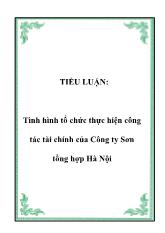 Đề tài Tình hình tổ chức thực hiện công tác tài chính trong Công ty Sơn tổng hợp Hà Nội