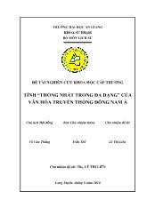 Đề tài Tính “thống nhất trong đa dạng” của văn hóa truyền thống Đông Nam Á