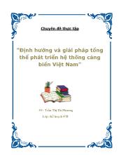 Định hướng và giải pháp tổng thể phát triển hệ thống cảng biển Việt Nam