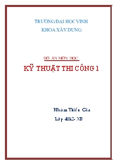 Đồ án Kỹ thuật thi công 1