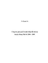 Khóa luận Công tác giải quyết tranh chấp đất đai tại huyện Mang Thít từ 2006 - 2009