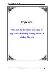 Luận văn Phân tích dự án đầu tư xây dựng tổ hợp sản xuất bê tông thương phẩm và bê tông đúc sẵn