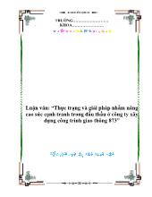 Thực trạng và giải pháp nhằm nâng cao sức cạnh tranh trong đấu thầu tại công ty xây dựng công trình giao thông 873