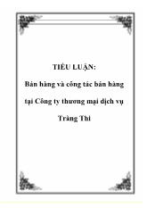 Tiểu luận Bán hàng và công tác bán hàng tại Công ty thương mại dịch vụ Tràng Thi