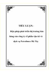 Tiểu luận Biện pháp phát triển thị trường bán hàng của công ty cổ phần vận tải và dịch vụ Petrolimex Hà Tây