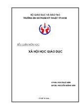 Tiểu luận Môn học: Xã hội học giáo dục