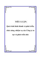 Tiểu luận Quá trình hình thành và phát triển, chức năng, nhiệm vụ của Công ty tu tạo và phát triển nhà
