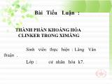 Tiểu luận Thành phần khoáng hóa clinker trong xi măng