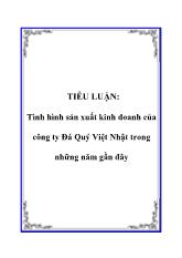 Tiểu luận Tình hình sản xuất kinh doanh ở công ty Đá Quý Việt Nhật trong những năm gần đây