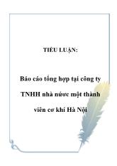 Tiểu luận Tổng hợp tại công ty TNHH nhà nứơc một thành viên cơ khí Hà Nội