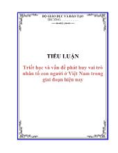 Tiểu luận Triết học và vấn đề phát huy vai trò nhân tố con người ở Việt Nam trong giai đoạn hiện nay
