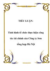Tình hình tổ chức thực hiện công tác tài chính của Công ty Sơn tổng hợp Hà Nội