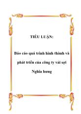 Báo cáo Quá trình hình thành và phát triển của công ty vải sợi Nghĩa hưng