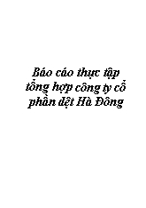 Báo cáo Thực tập tổng hợp công ty cổ phần dệt Hà Đông