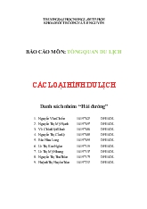 Các loại hình du lịch