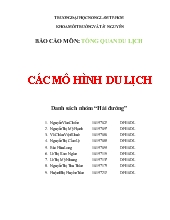 Các mô hình du lịch