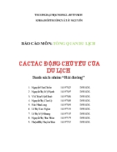 Các tác động chủ yếu của du lịch