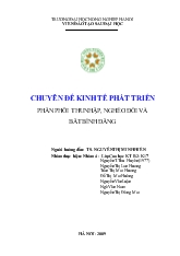 Chuyên đề Kinh tế phát triển phân phối thu nhập, nghèo đói và bất bình đẳng