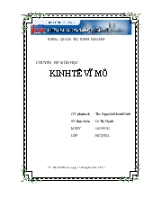 Chuyên đề Môn học: kinh tế vĩ mô - Thực trạng lạm phát, thất nghiệp của Việc Nam trong những năm gần đây