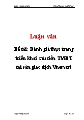 Đánh giá thực trạng triển khai xúc tiến thương mại điện tử tại sàn giao dịch Vnemart