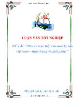 Đầu tư trực tiếp của hoa kỳ vào Việt Nam – Thực trạng và giải pháp