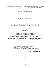 Đề tài Chính sách tài chính đối với doanh nghiệp có vốn đầu tư nước ngoài trong giai đoạn hiện nay