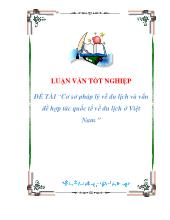Đề tài Cơ sở pháp lý vềdu lịch và vấn đề hợp tác quốc tế về du lịch ở Việt Nam