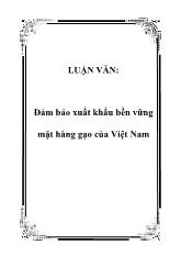 Đề tài Đảm bảo xuất khẩu bền vững mặt hàng gạo của Việt Nam